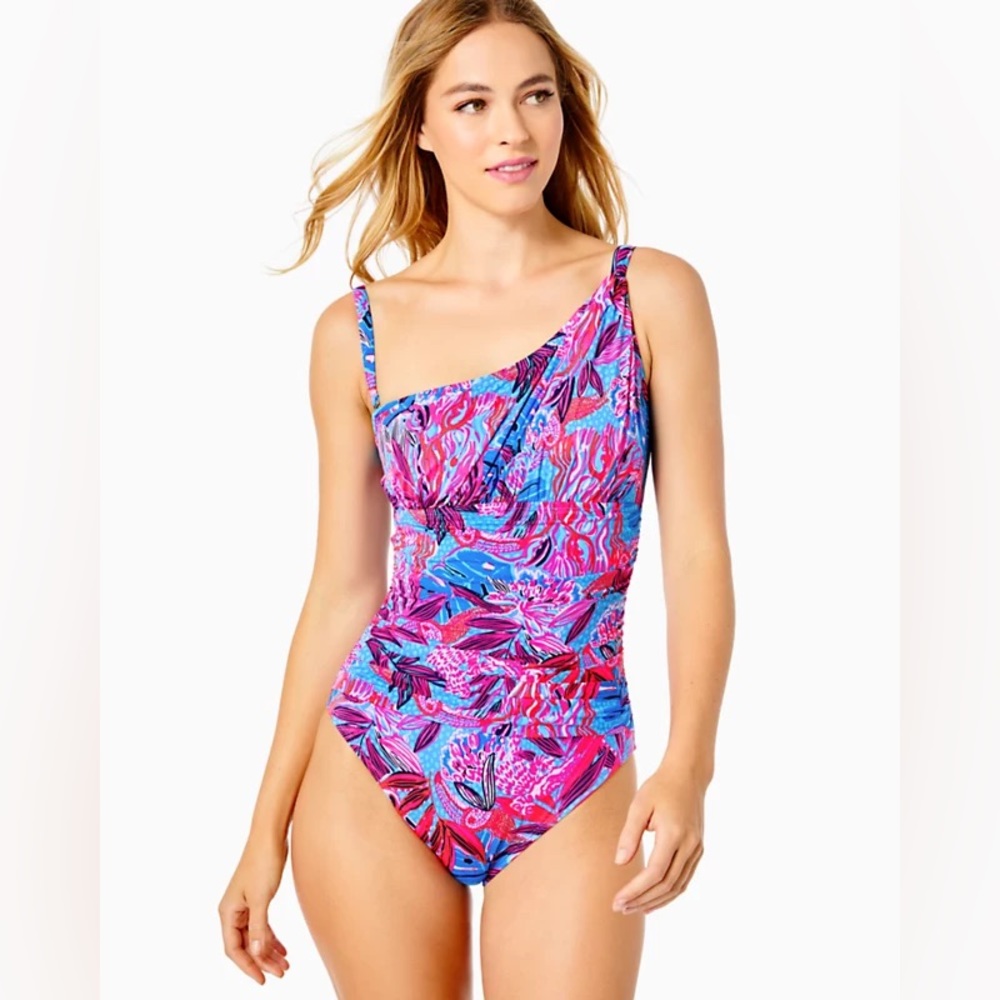 🔥SALE🔥 NWT Lilly Pulitzer Blaine One-Piece Swimsuit Ruby Red Wild Times - sz 2